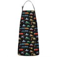 thumbnail image 1 of Cartoon Traffic Vehicles Planes Black Apron-Garden Aprons for Women with Pockets-Cotton Linen Waterproof Kitchen Cooking Gardening Aprons Adjustable for Kitchen,Cooking,BBQ and Salon 33x27 Inch, 1 of 7