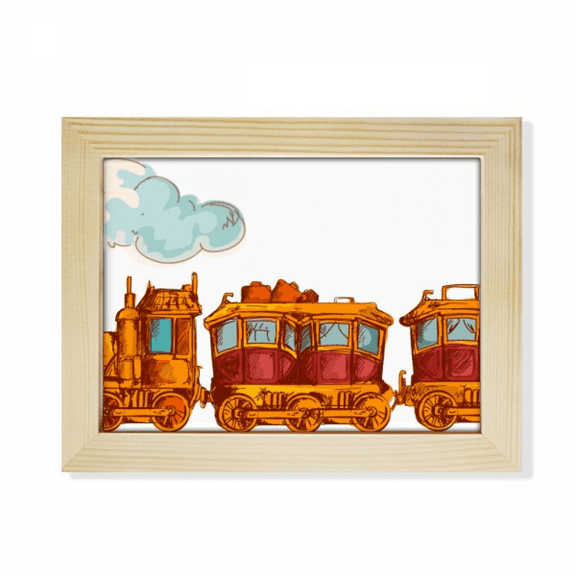 Cartoon Train Britain Country Culture Desktop Photo Frame Picture Art Decoration Painting 6x8 inch