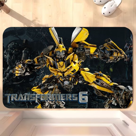 Cartoon Trans former Door Mat, Floor Area Rug for Entryway, Living Room, or Bathroom, Non-Slip Doormat, Design Home Trans former Decor Rug