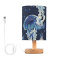 thumbnail image 1 of Cartoon Transparent Jellyfish Table Lamp with USB Port LED Warm Light Lamp Night Light Home Decor, 1 of 7