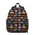 thumbnail image 1 of Cartoon Transportation Backpack Backpack for School,Schoolbag with Adjustable Shoulder Straps & Padded Back,13.8"x11.4"x6", 1 of 6