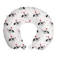 thumbnail image 1 of Cartoon Travel Pillow Neck Rest, Illustration of Continuous Anteater Along Beanie and Hearts Scattered Around, Memory Foam Traveling Accessory Airplane and Car, 12", Coral Dark Taupe, by Ambesonne, 1 of 2