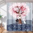 thumbnail image 1 of Cartoon Tree Cat Shower Curtain Fabric Shower Curtain Set with 12 Hooks Waterproof 72 * 72 Inches for Bathroom Beach Caravan Hotel, 1 of 6