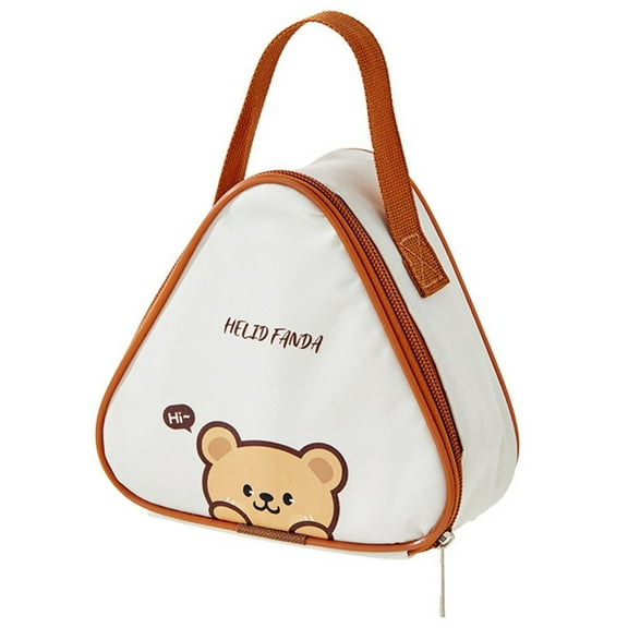 Cartoon Triangle Rice Ball Lunch Bag Cute Thermal Lunch Bag Portable Insulated Picnic Bag Reusable Lunch Box for Travel Picnic