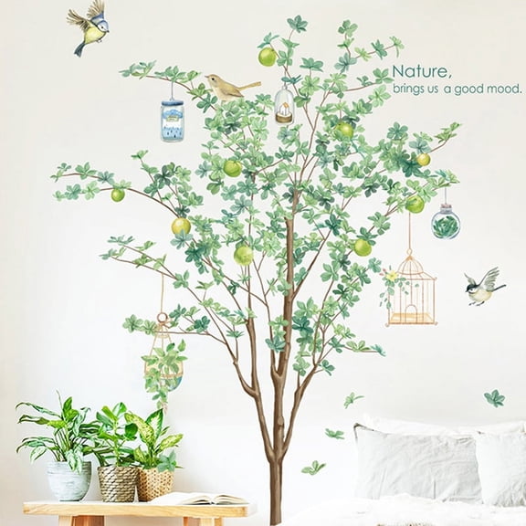 Cartoon Tropical Plant Tree Wall Sticker Home Living Room Decor Vinyl Wall De AL