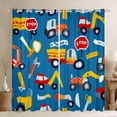 thumbnail image 1 of Cartoon Truck 30%-50% Blackout Curtains,Kawaii Vans Lorry Curtains,Excavator Vehicles Thermal Curtains & Drapes,Cute Car Roadblocks Window Curtains,2 Panels,(52Wx84L), 1 of 6