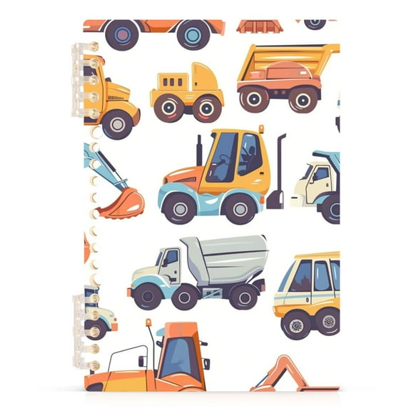 Cartoon Truck Engineering Vehicle Spiral Journal Notebook College Ruled Notebook 8.3" x 5.7" A5 Lined Thick Paper Page