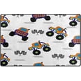 thumbnail image 1 of Cartoon Trucks Area Rugs Colorful Large Non-Slip Floor Mat Decorative Carpets Doormat for Kitchen Living Dining Dorm Playing Room Bedroom 31 x 20inch, 1 of 7