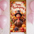 thumbnail image 1 of Cartoon Turkey Decoration Happy Thanksgiving Banner Autumn Leaves Harvest Theme for Holiday Celebration Family Gathering Fall Festival, 1 of 8
