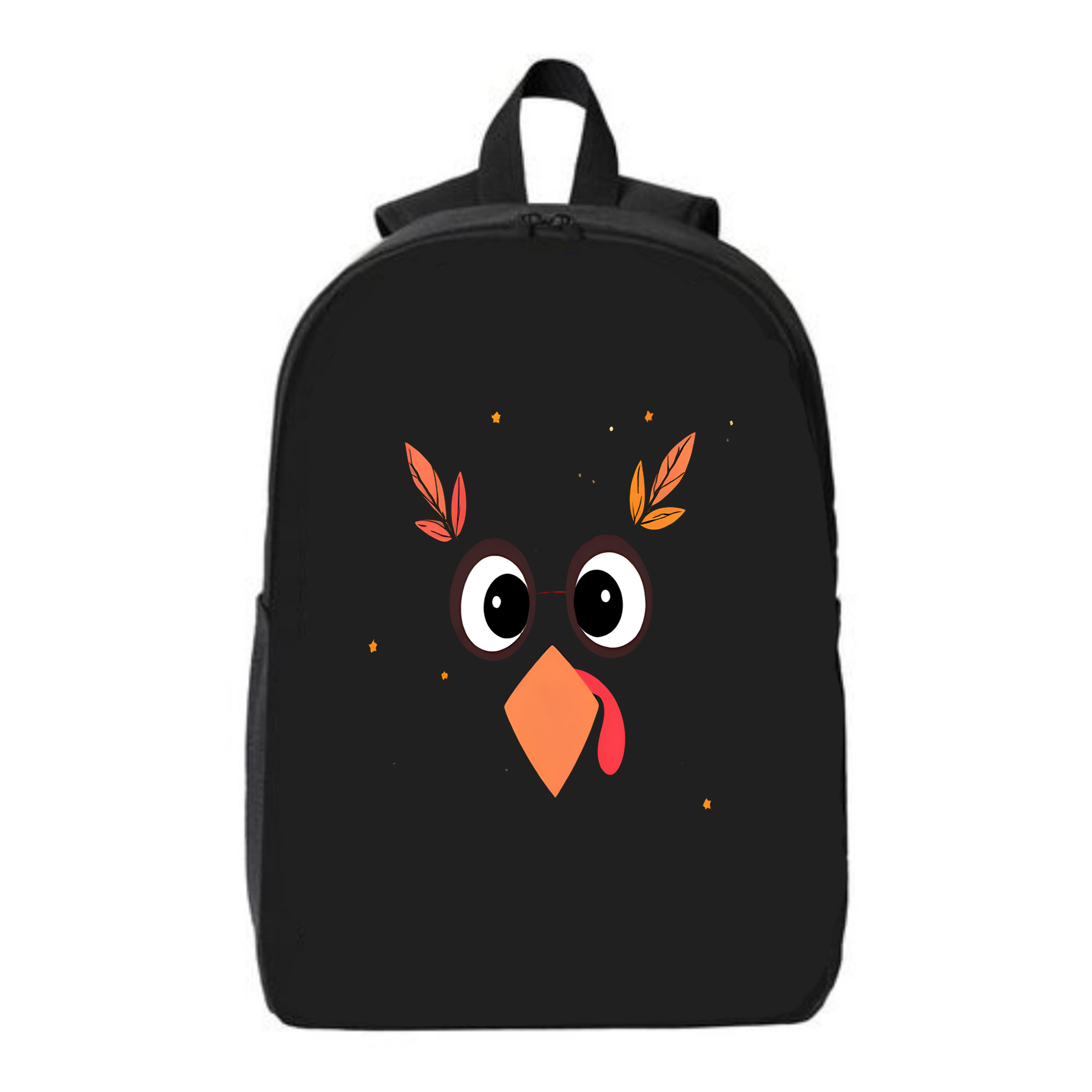 Cartoon Turkey Face Black Laptop Backpack for College & Travel Fits 15 ...