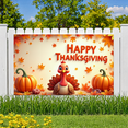 thumbnail image 1 of Cartoon Turkey Happy Thanksgiving Fall Theme Pumpkin Leaves Banner for Home Decoration Seasonal Celebration Family Gathering, 1 of 9
