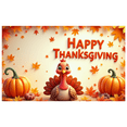 thumbnail image 1 of Cartoon Turkey Happy Thanksgiving Fall Theme Pumpkin Leaves Banner for Home Decoration Seasonal Celebration Family Gathering, 1 of 9