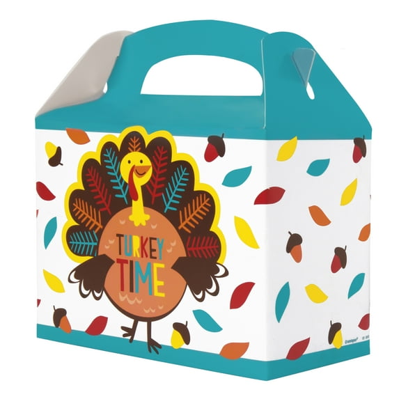 Cartoon Turkey Thanksgiving Foldable Paper 4 Ct Take Home Boxes