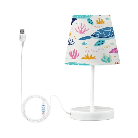 Cartoon Turtle Shells Seaweeds Desk Lamp LED Table Nightstand Lamps with 3 Color Temperatures for Home Bedroom Living Room Decor 6x11