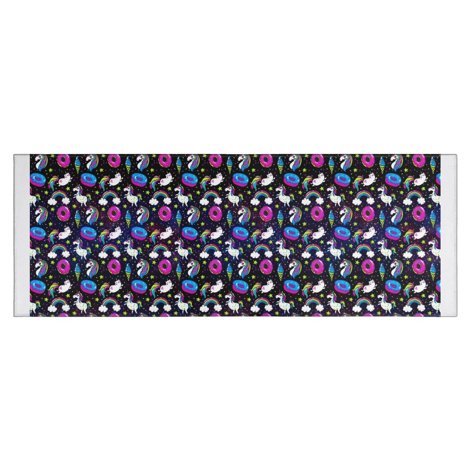 Cartoon Unicorn Donut Rainbow Pattern Kitchen Rug Mat,Kitchen Runner ...