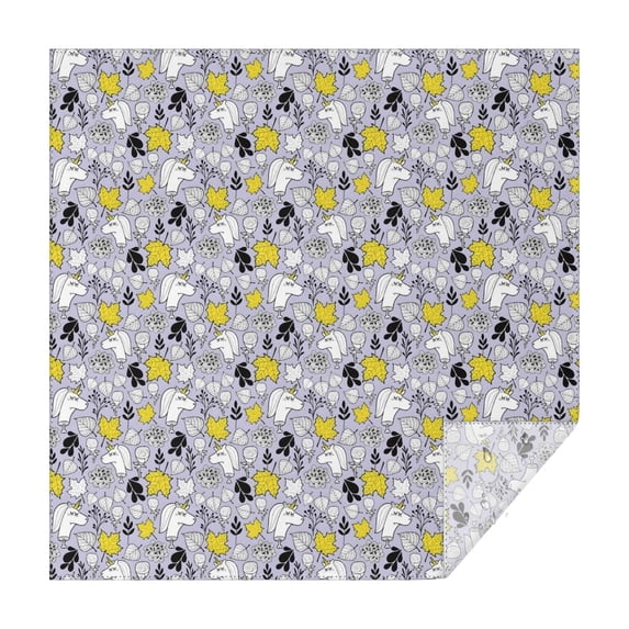 Cartoon Unicorn Leaf Pattern Square Tablecloth,Waterproof Square Table Cover,Wipeable Spillproof Washable Table Cover for Home Kitchen Party Decor 60"x60"(152x152cm)