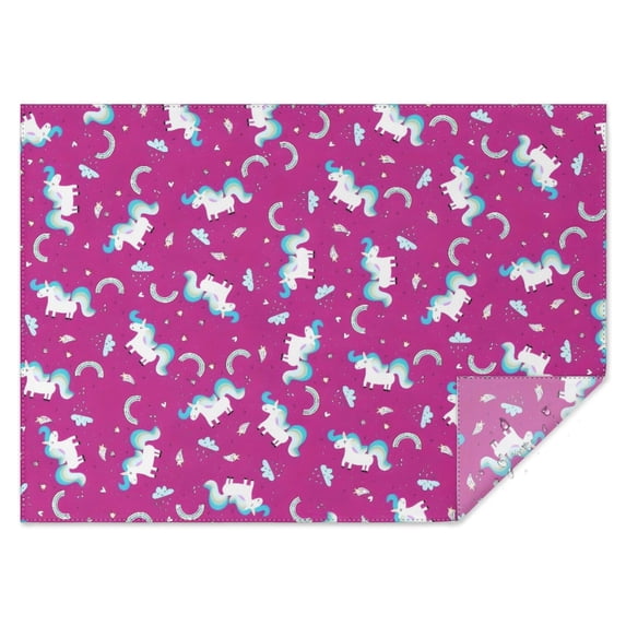 Cartoon Unicorn Pattern Rectangle Tablecloth 60"x84",Waterproof Polyester Rectangle Table Cloth, Wipeable Spillproof Polyester Tablecloth for Dining, Camping, Indoor and Outdoor