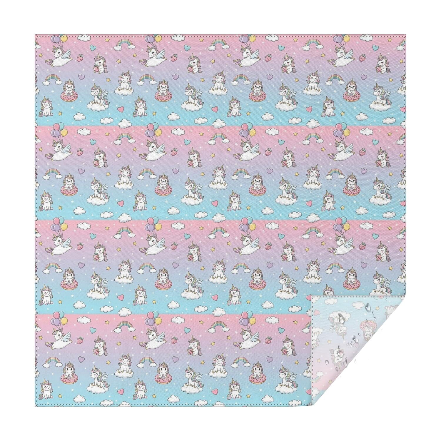 Aperturee Magical Rainbow Unicorn Themed Cartoon Tablecloth