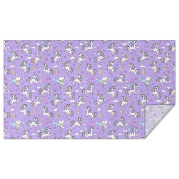 Cartoon Unicorn Rainbow Cloud Moon Star Rectangle Tablecloth 60"x102",Waterproof Polyester Rectangle Table Cloth, Wipeable Spillproof Polyester Tablecloth for Dining, Camping, Indoor and Outdoor