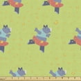 thumbnail image 1 of Ambesonne Cartoon Fabric by the Yard Upholstery, Funny Animal Dancing Tutu, 5 Yards, Pale Green and Multicolor, 1 of 5