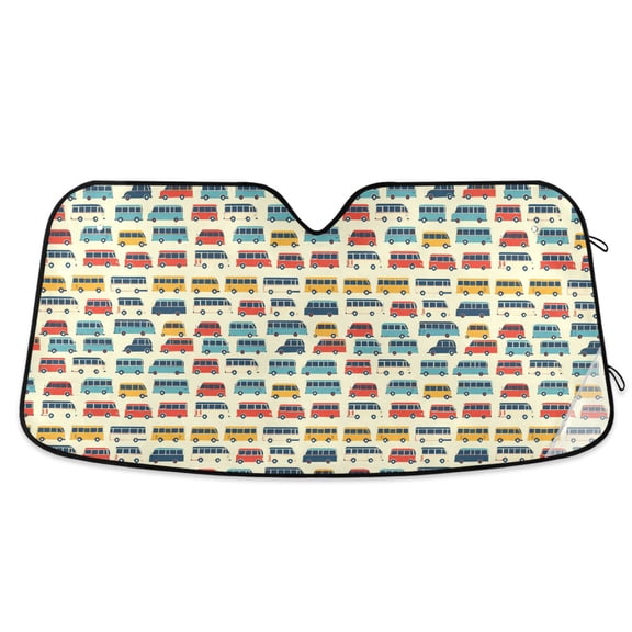 Cartoon Vehicle Car Windshield Sun Shade Foldable Car Front Window Visor Heat and UV Protection 53x23.5