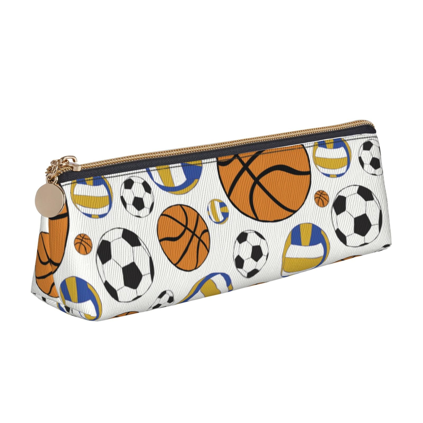 Cartoon Volleyball Soccer Basketball Pencil Case Leather Pen Pouch