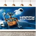 thumbnail image 1 of Cartoon Walle Birthday Backdrop Banner Party Supplies Happy Birthday Party Decorations 83''×59'', 1 of 3