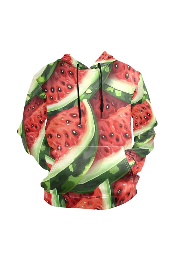 Cartoon Watermelon Pattern Men’s Hoodies Sweatshirt Fleece Jackets Long Sleeve Sweatshirts