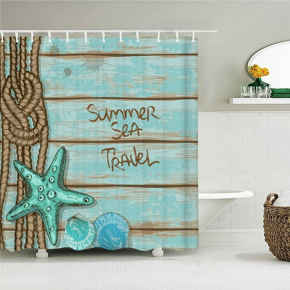 Cartoon Waves Boat Boy 3d Shower Curtains Bathroom Waterproof Bathroom Curtains Polyester Fabric Printed Bath Screen Mat