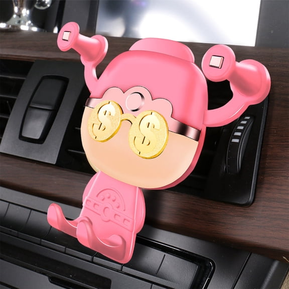 Cartoon Wealth God Car Phone Mount Vent Bracket Auto Navigation Holder One Hand Auto Clamp Stable Driving Accessory