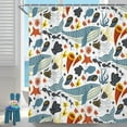 thumbnail image 1 of Lovely Cartoon Sea Creatures Shower Curtain for Kids，Cute Whale Fabric Bathroom Curtain 72x72 in, 1 of 6