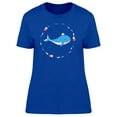 thumbnail image 1 of Cartoon Whale With A Paper Boat T-Shirt Women -Image by Shutterstock, Female x-Large, 1 of 2
