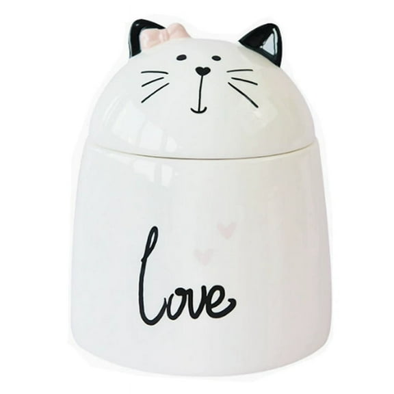 Cartoon White Cute Ceramic Collection Commemorative Jar Cat Shaped Ceramic Storage Jar