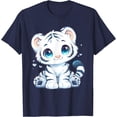 thumbnail image 1 of Cartoon White Tiger Cute Softstyle Unisex T-Shirt, 1 of 5