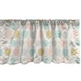 thumbnail image 1 of Cartoon Window Valance Pack of 2, Colorful Dotted Elephants and Little Flowers Pattern in Doodle Like Design, Rod Pocket Curtain Valances for Kitchen Bedroom, 54" X 12", Multicolor, by Ambesonne, 1 of 4