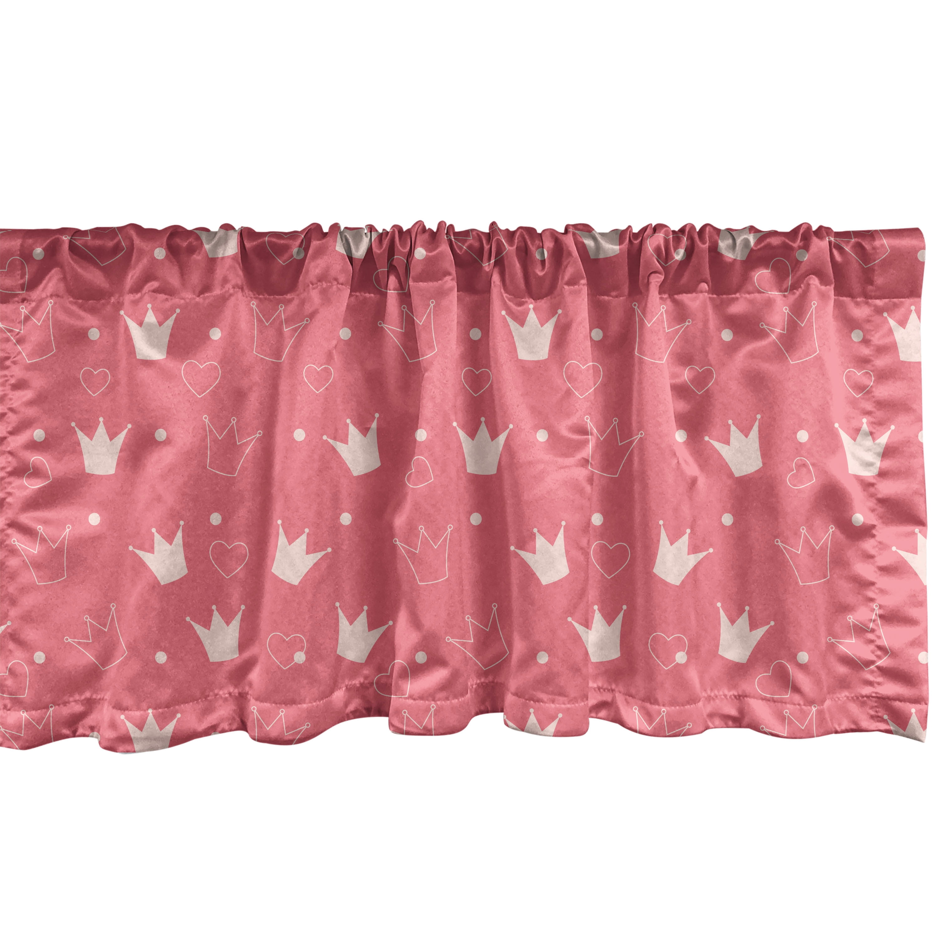 Cartoon Window Valance Pack Of 2 Continuous Pattern Of Crowns Dots And Cartoon window valance pack of 2 continuous pattern of crowns dots and