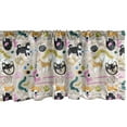 thumbnail image 1 of Cartoon Window Valance Pack of 2, Funny Animal Dogs and Puppies Portrait Siberian Husky Abstract Drawing, Rod Pocket Curtain Valances for Kitchen Bedroom, 54" X 18", Multicolor, by Ambesonne, 1 of 4