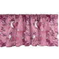 thumbnail image 1 of Ambesonne Cartoon Valance Pack of 2, Funny Foxes Having Fun Art, 54"X18", Pink and Dark Magenta, 1 of 4