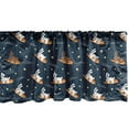 thumbnail image 1 of Ambesonne Cartoon Valance Pack of 2, Rabbits Flying on Carrot, 54"X18", Petrol Blue Orange, 1 of 4