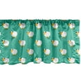 thumbnail image 1 of Ambesonne Cartoon Valance Pack of 2, Sheep Bedtime Motif, 42"X12", Sea Green Orange White, 1 of 3