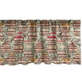 thumbnail image 1 of Ambesonne Cartoon Valance Pack of 2, Stack of Books Eyeglasses, 54"X12", Pink Sage Green, 1 of 3