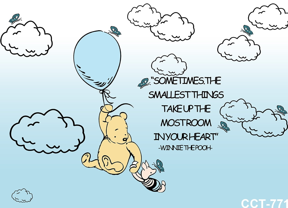 Cartoon Winnie The Pooh Photography Backdrops Boys Baby Shower 1st