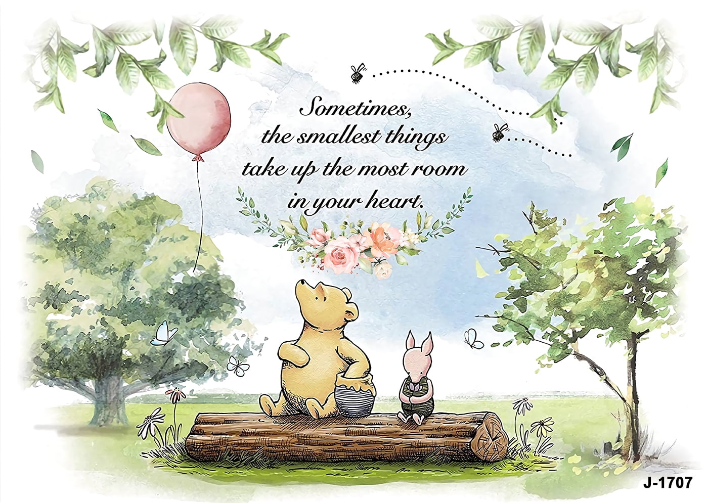 Cartoon Winnie The Pooh Photography Backdrops Boys Baby Shower 1st