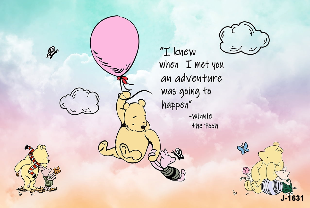 Cartoon Winnie The Pooh Photography Backdrops Boys Baby Shower 1st