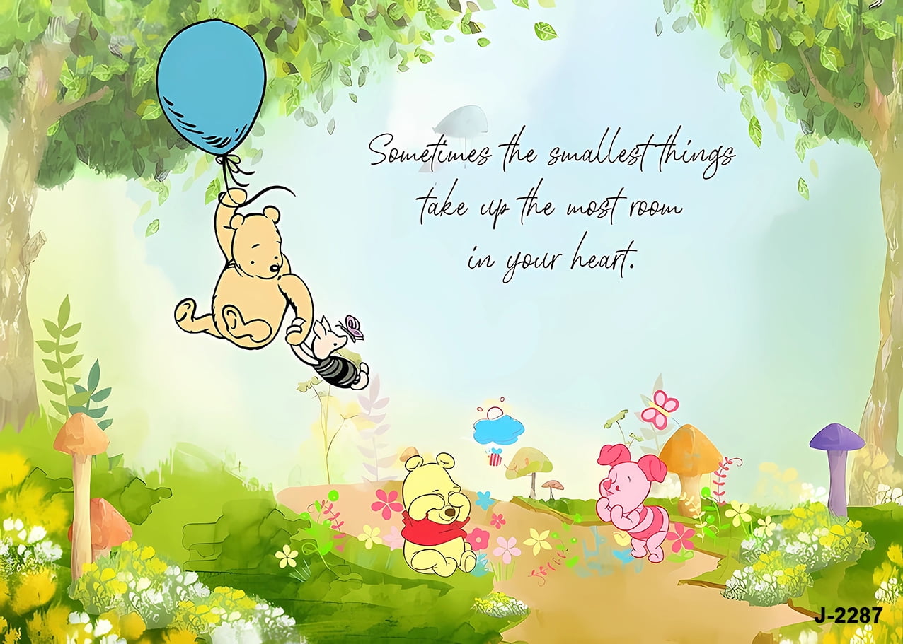 Cartoon Winnie The Pooh Photography Backdrops Boys Baby Shower 1st