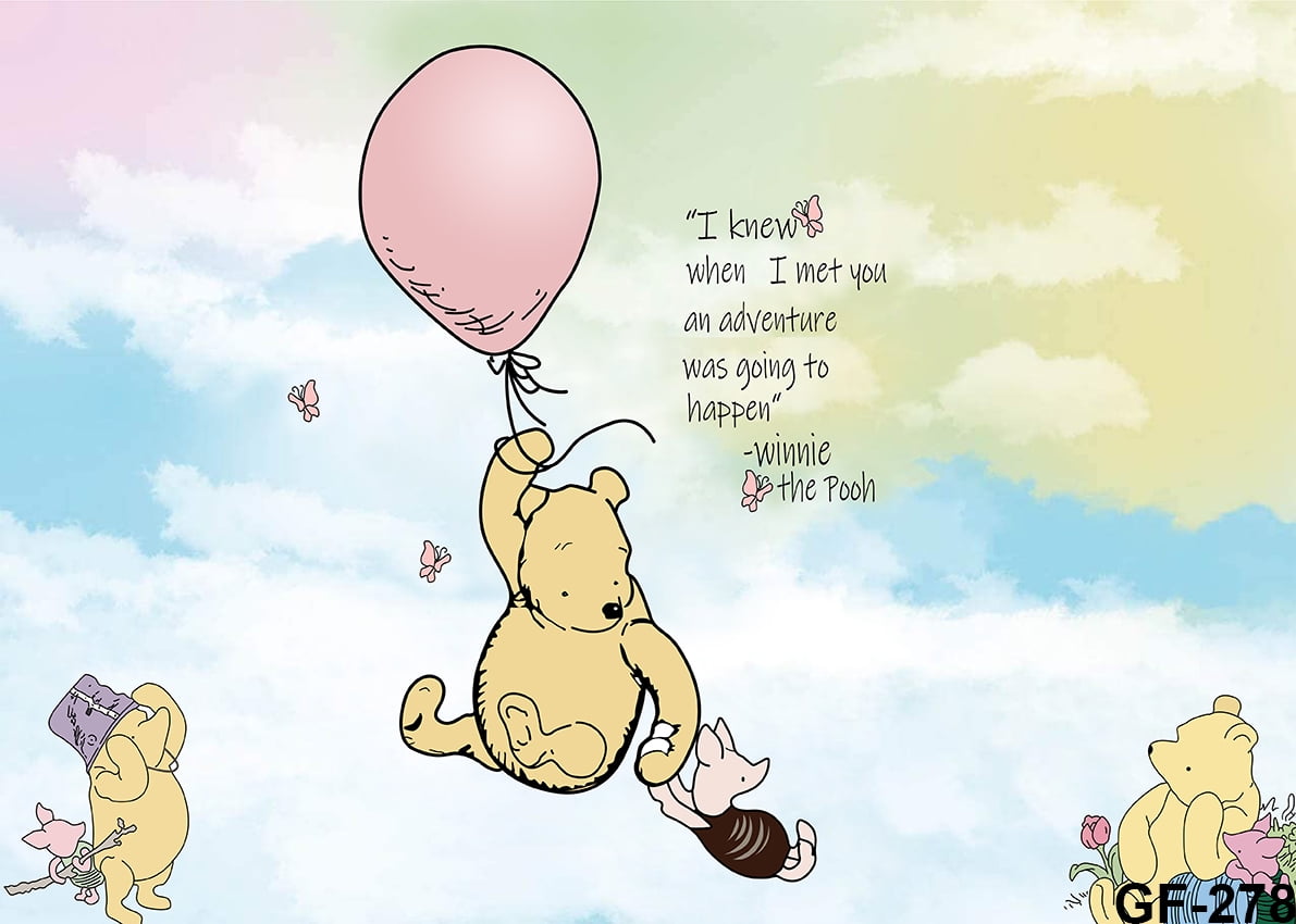 Cartoon Winnie The Pooh Photography Backdrops Boys Baby Shower 1st