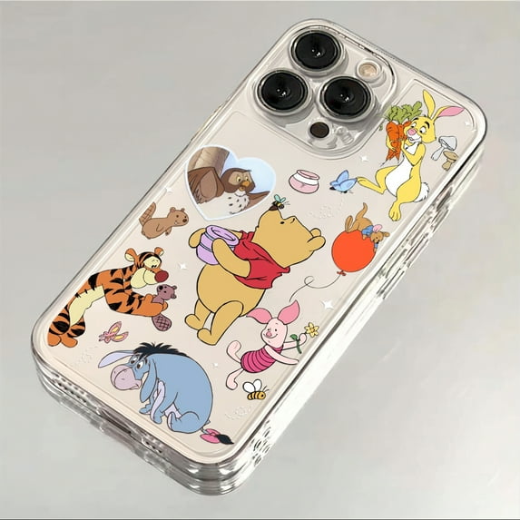 Cartoon Winnie the Poohs Phone Case For iPhone 16 15 14 13 12 11 Mini Pro Max X XR XSMax 7 8 Plus SE20 Transparent Cover T-29cc24082802 iPhone 16 Pro