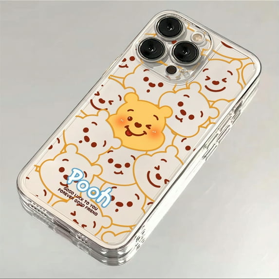 Cartoon Winnie the Poohs Phone Case For iPhone 16 15 14 13 12 11 Mini Pro Max X XR XSMax 7 8 Plus SE20 Transparent Cover T-29cc24082806 iPhone 13 Pro