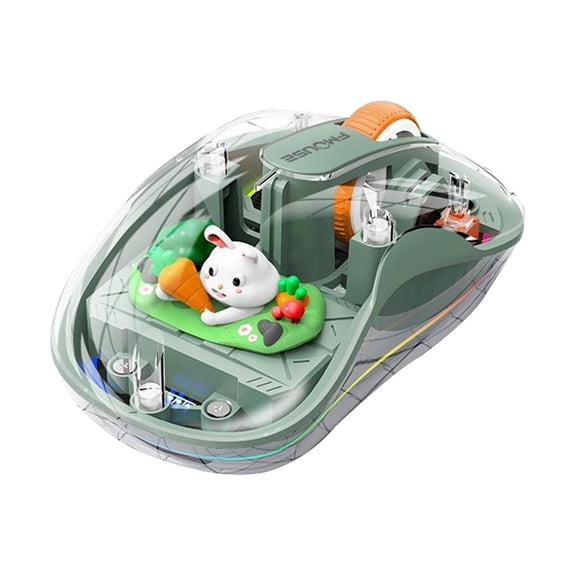 Cartoon Wireless Laptop Mouse, Rechargeable 3-Mode Optical Silent Click Mice with Battery Indicator, Ergonomic & Portable for Kids PC Tablets, Yellow