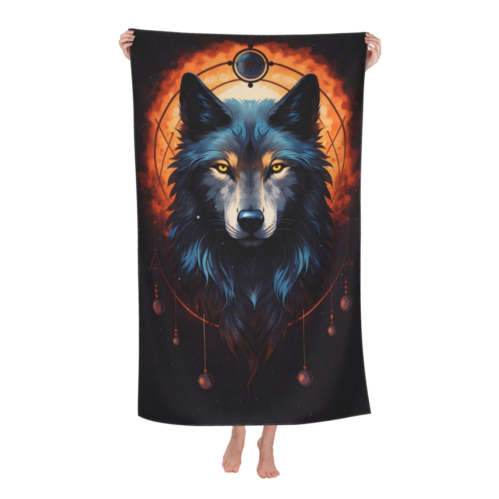 Wolves Bath Cartoon Wolf Dream Bath Towel Soft and Highly Absorbent for Adults ...